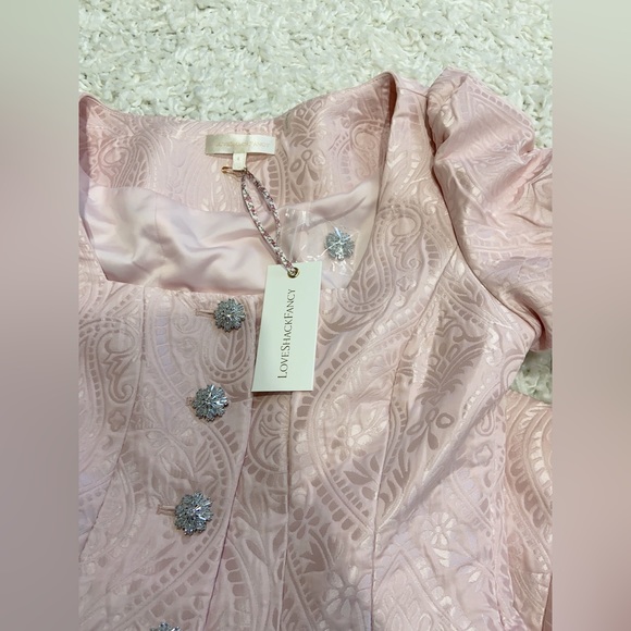 NWT $695 LoveShackFancy Haveri Pink Long Sleeve Mini Dress Coat Jacket - Picture 10 of 15